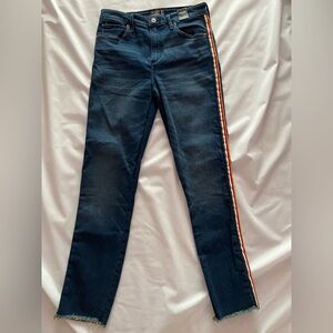 Abercrombie&Fitch Simone High Rise Ankle 28/6R Side Stripe Raw Hem NEW